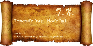 Tomcsányi Noémi névjegykártya